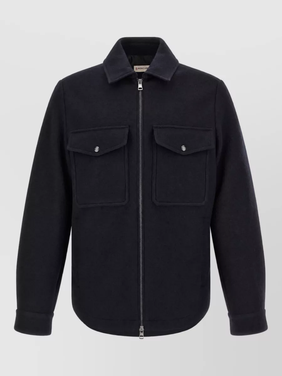 Moncler virgin wool shirt jacket