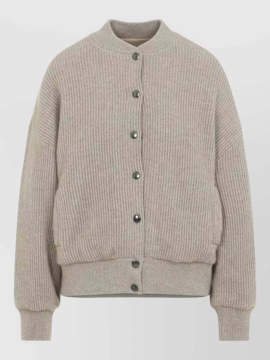 Brunello Cucinelli Cashmere ribbed bomber jacket