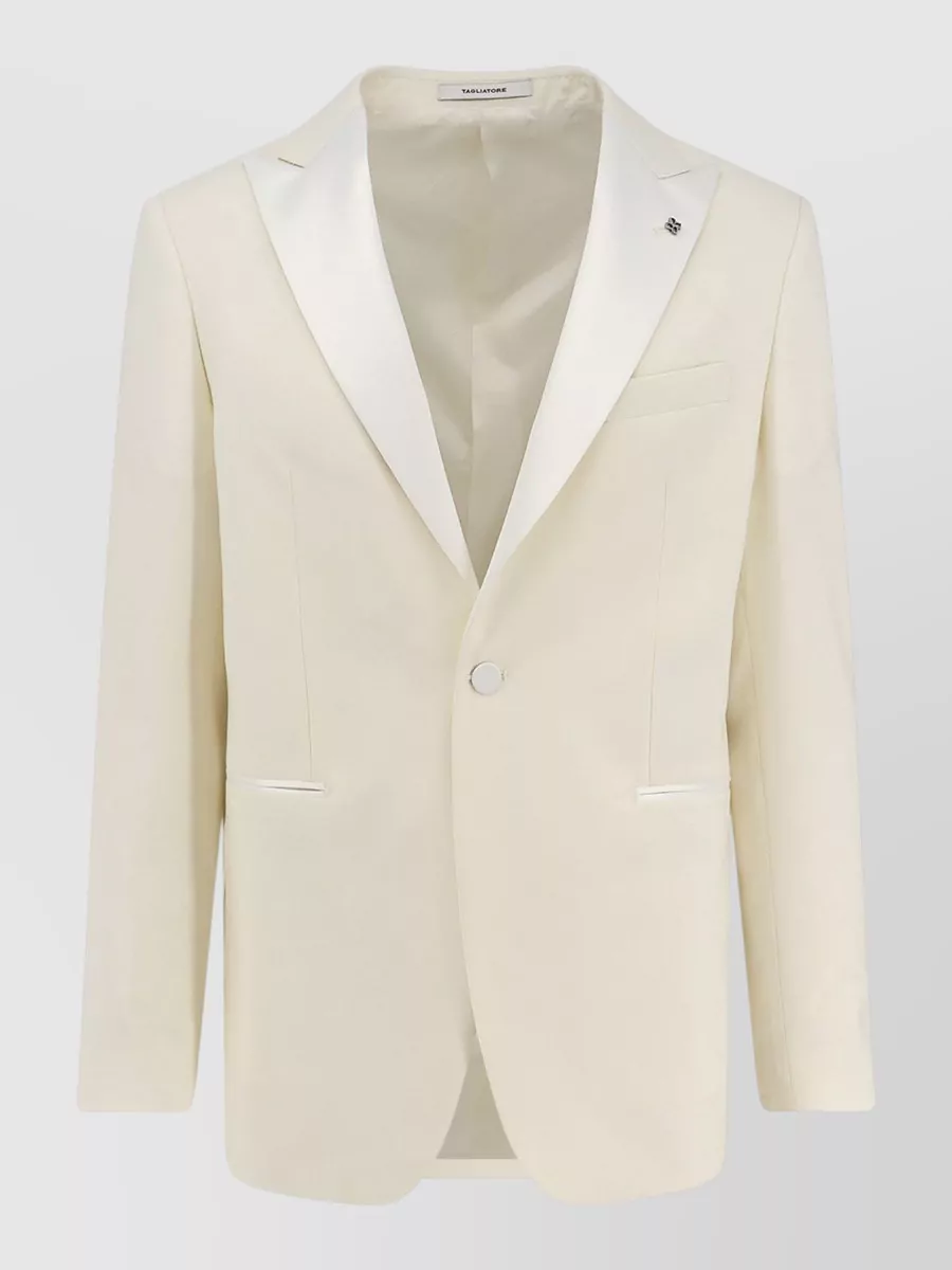 Tagliatore Virgin wool single-breasted tuxedo blazer