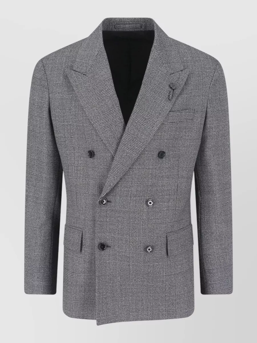 Lardini merino wool double-breasted blazer