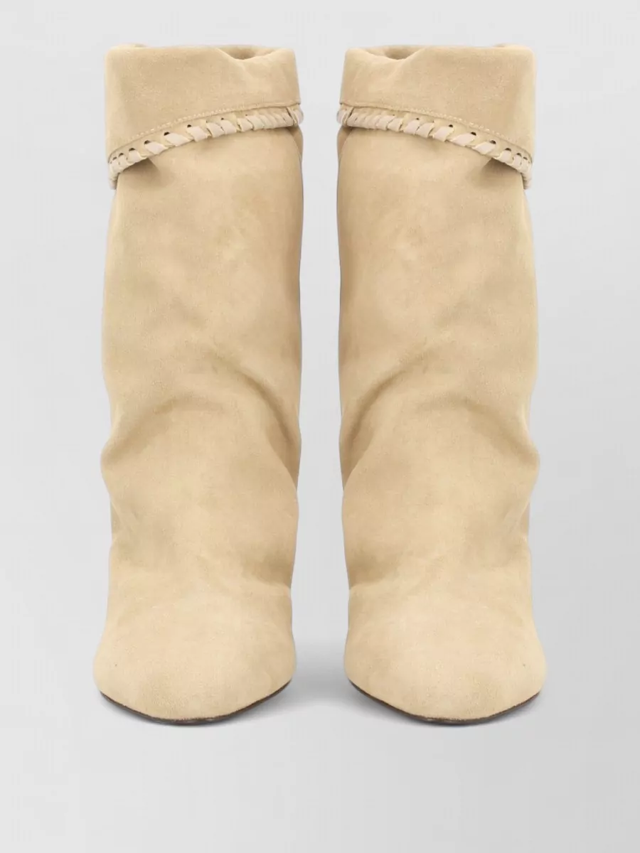 Isabel Marant Cone Heel Mid Calf Pointed Toe Boots