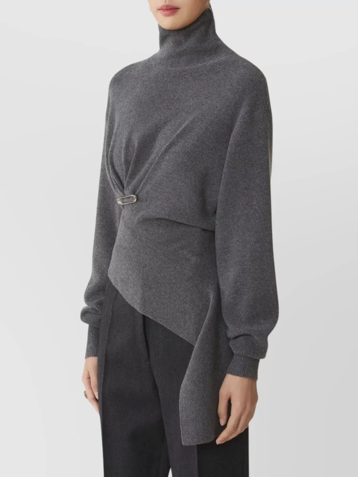 Lanvin Draped Jumper Turtleneck Metal Detail