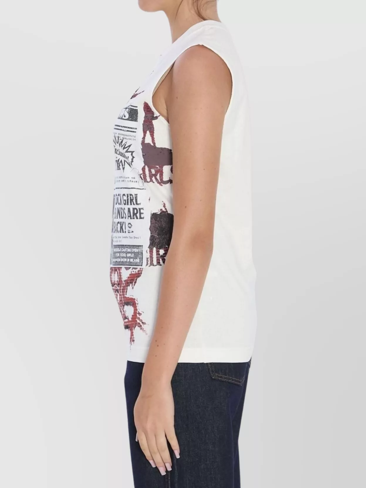 Dolce&Gabbana Printed Cotton Sleeveless Top