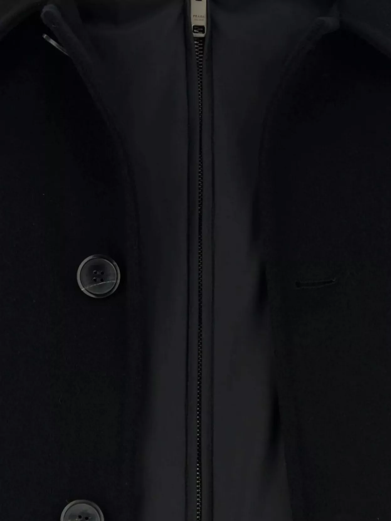 Prada Luxe Cashmere Coat With Hood And Pockets