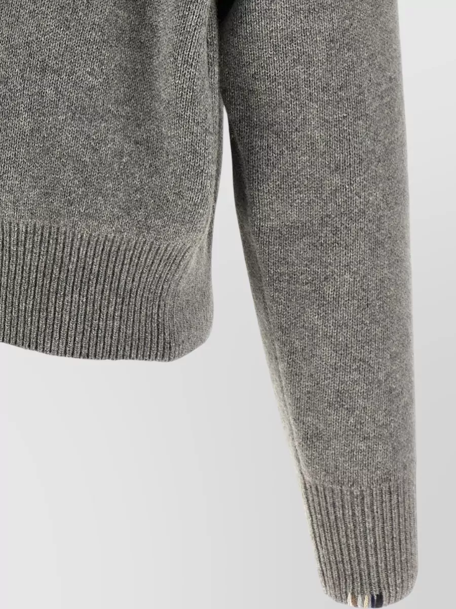 Extreme Cashmere Cashmere Ribbed High Neck Cropped Bomber Jacket