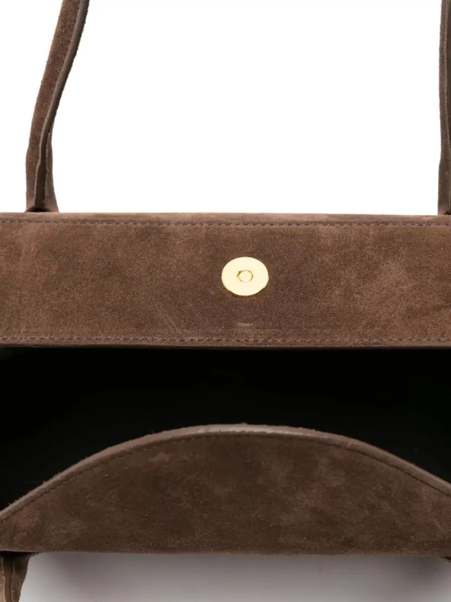 Yuzefi Shoulder Bag Long Handles Oval Suede