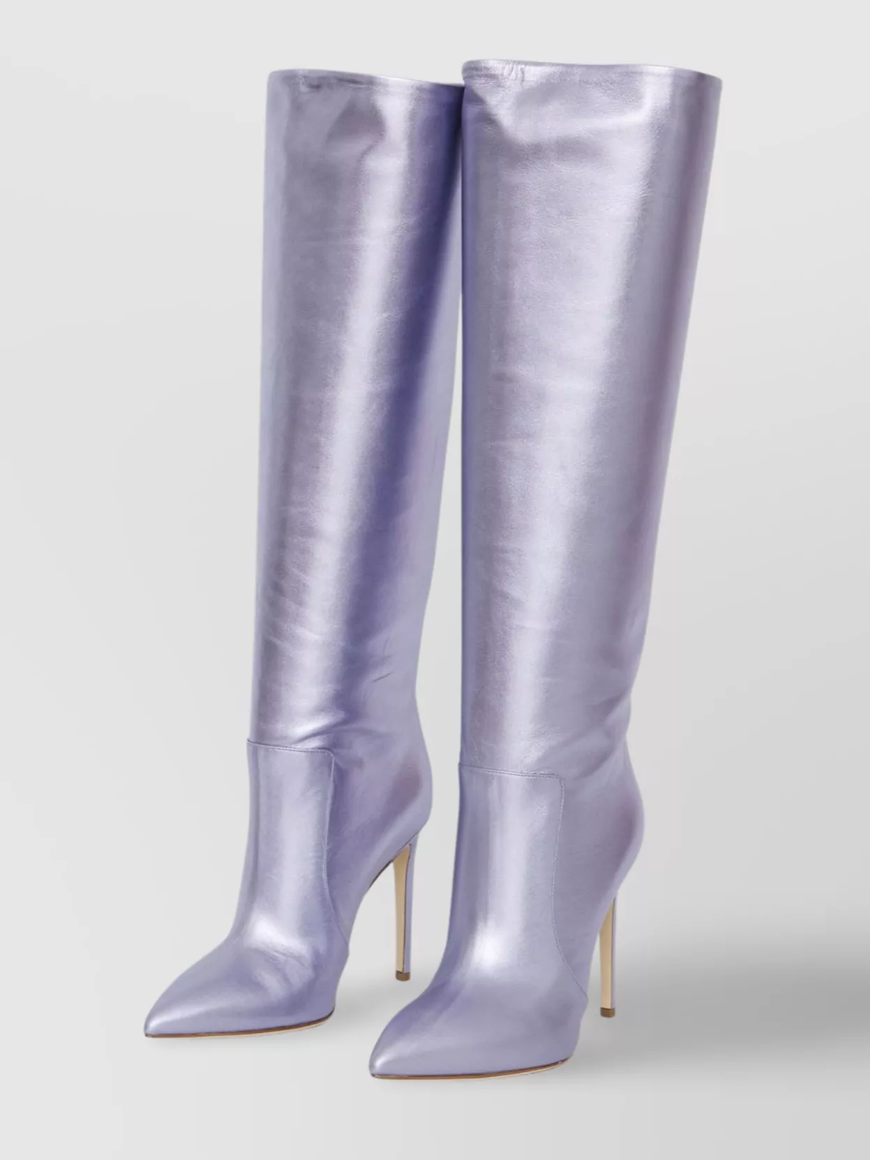 Paris Texas Metallic Leather Knee-High Boots With Stiletto Heel