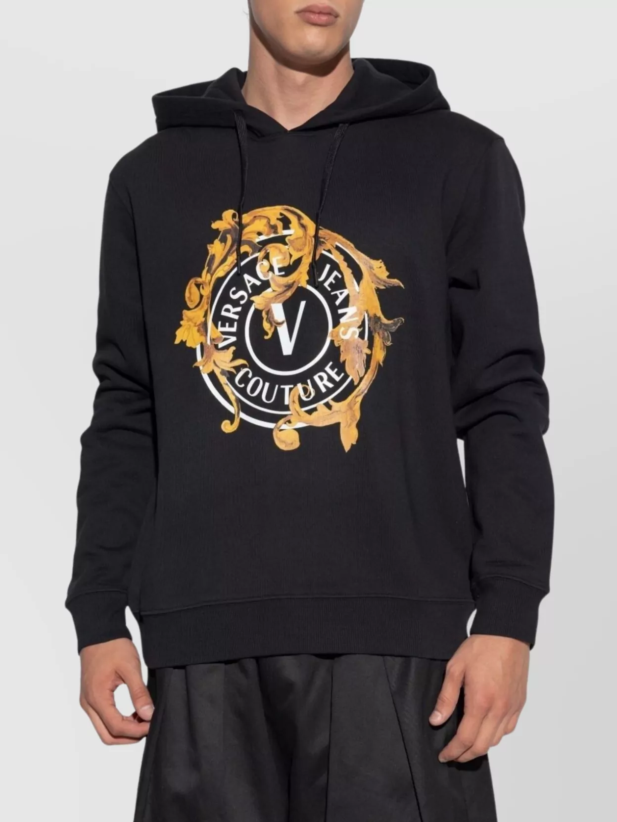 Versace Jeans Couture Baroque Design Hooded Sweatshirt Logo