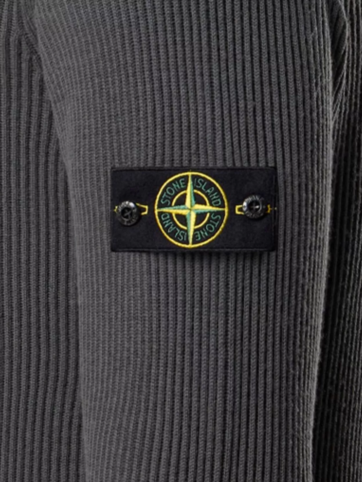 Stone Island Virgin Wool Turtleneck Sweater With Long Sleeves In Gray