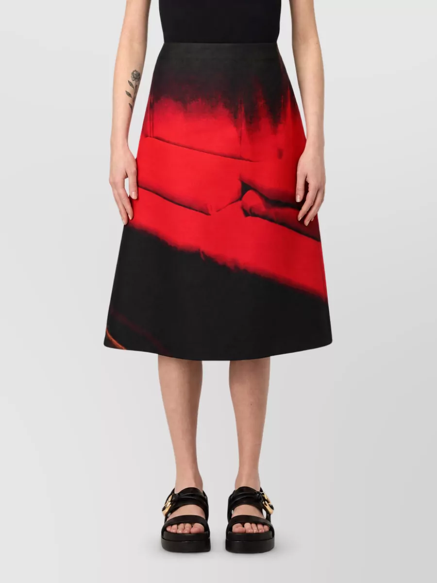 Jil Sander cotton midi a-line skirt