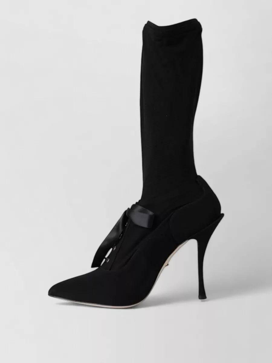 Dolce&Gabbana Stretch Mid Calf Stiletto Boots