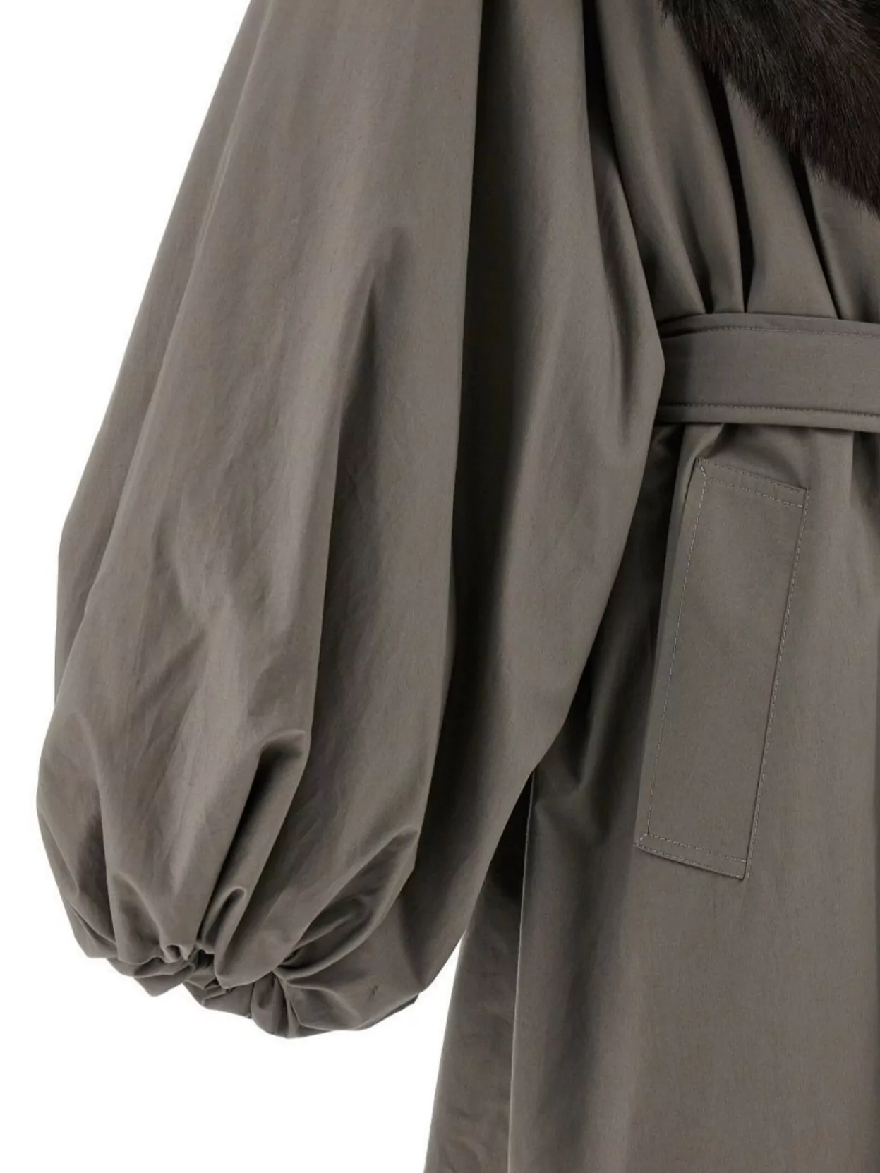 Magda Butrym Hooded Coat With Belted Waist And Pockets