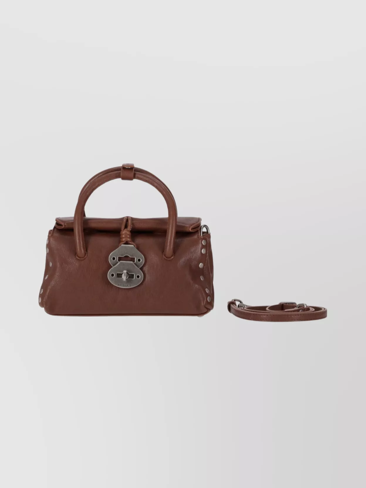 Zanellato Structured Shoulder Bag Featuring Rolled Handles In Brown