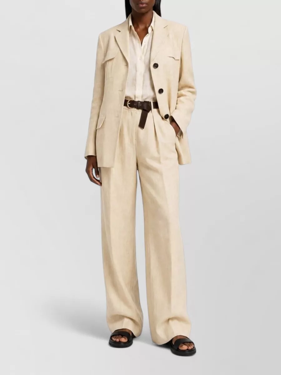 Max Mara Linen Single-breasted Suit Jacket