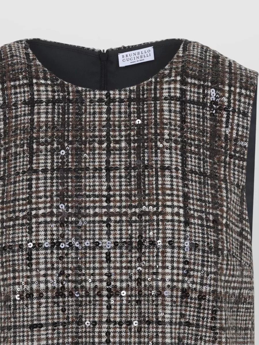Brunello Cucinelli Sleeveless Sequin-Embellished Mini Dress