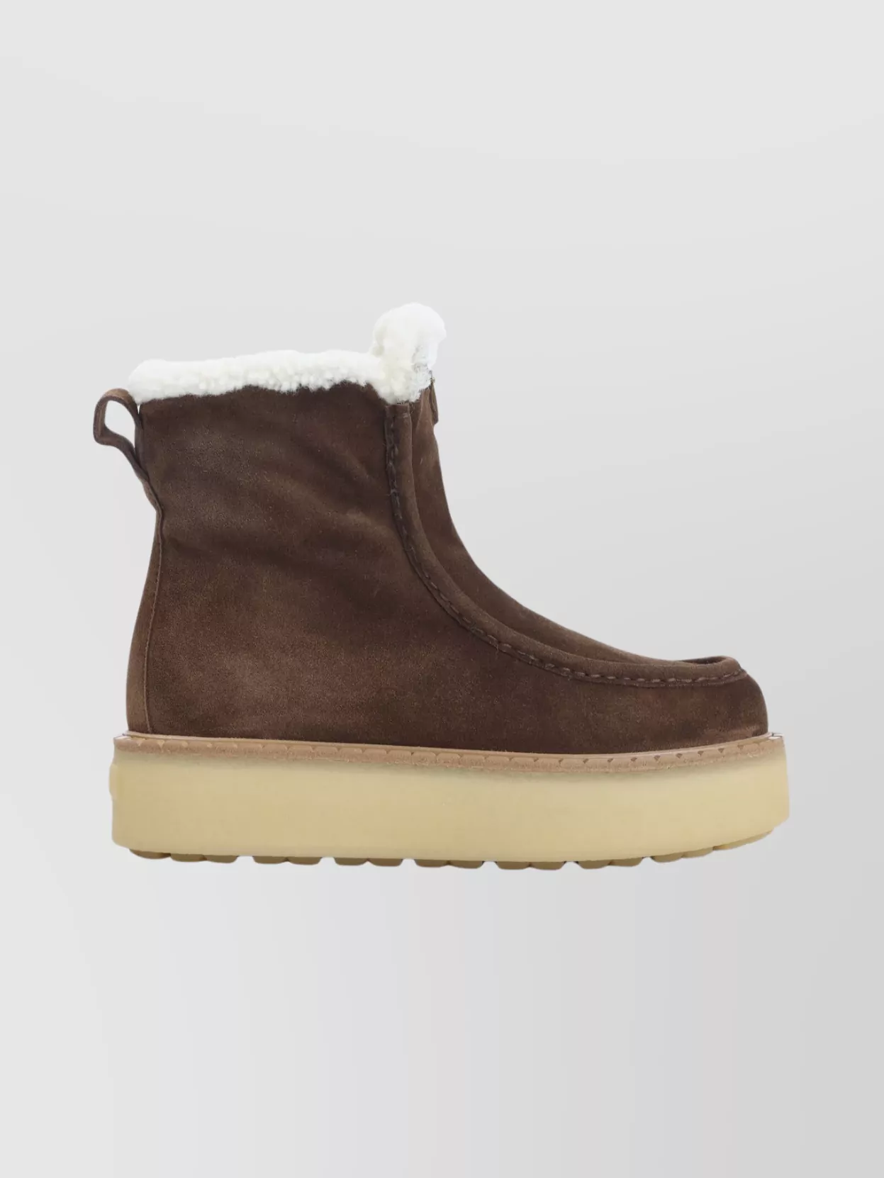 Prada Platform Booties Featuring Shearling Lining In Multi