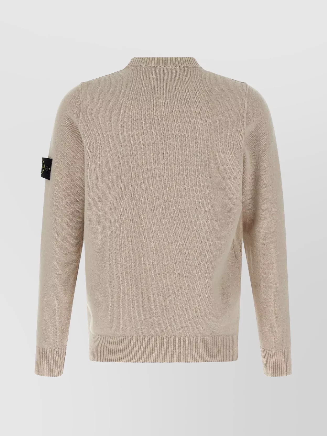 Stone Island Logo Badge Sweater Sweaters And Cardigans Beige In Neutral