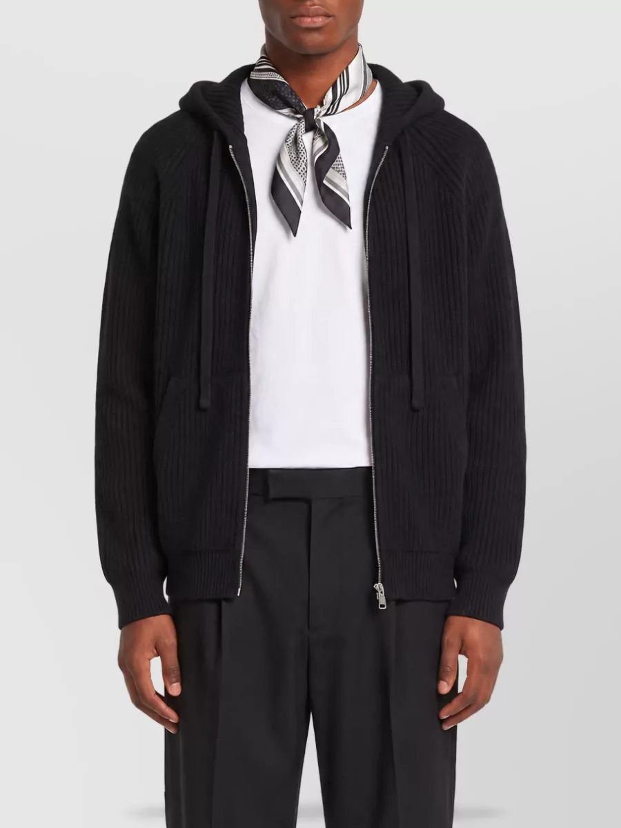 Dunst Wool Hooded Zip-Up Knit Cardigan