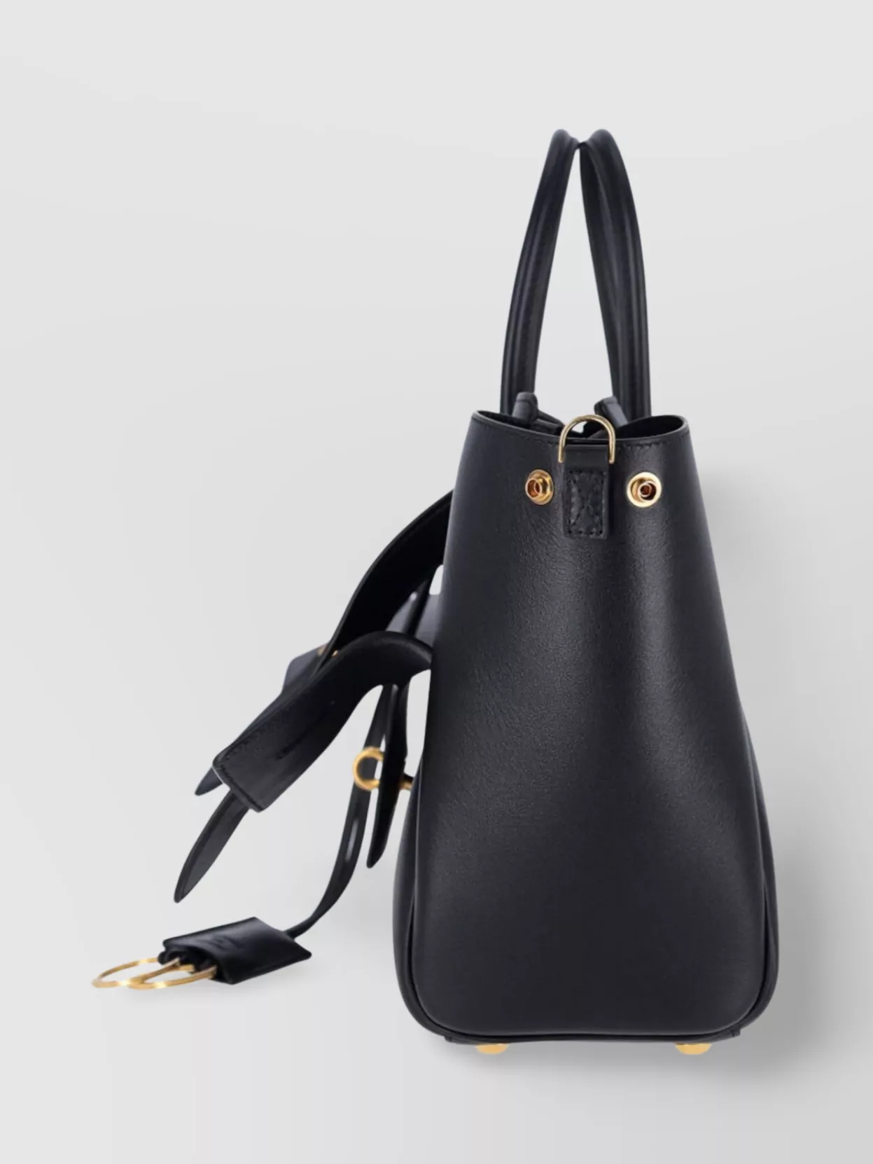 BALENCIAGA STRUCTURED TOTE BAG WITH BUCKLE AND GOLD-TONE