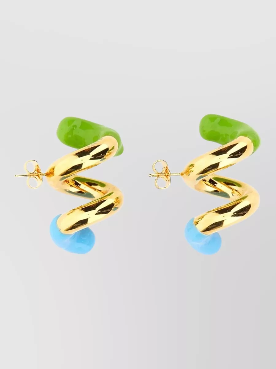 Sunnei brass clip-on earrings