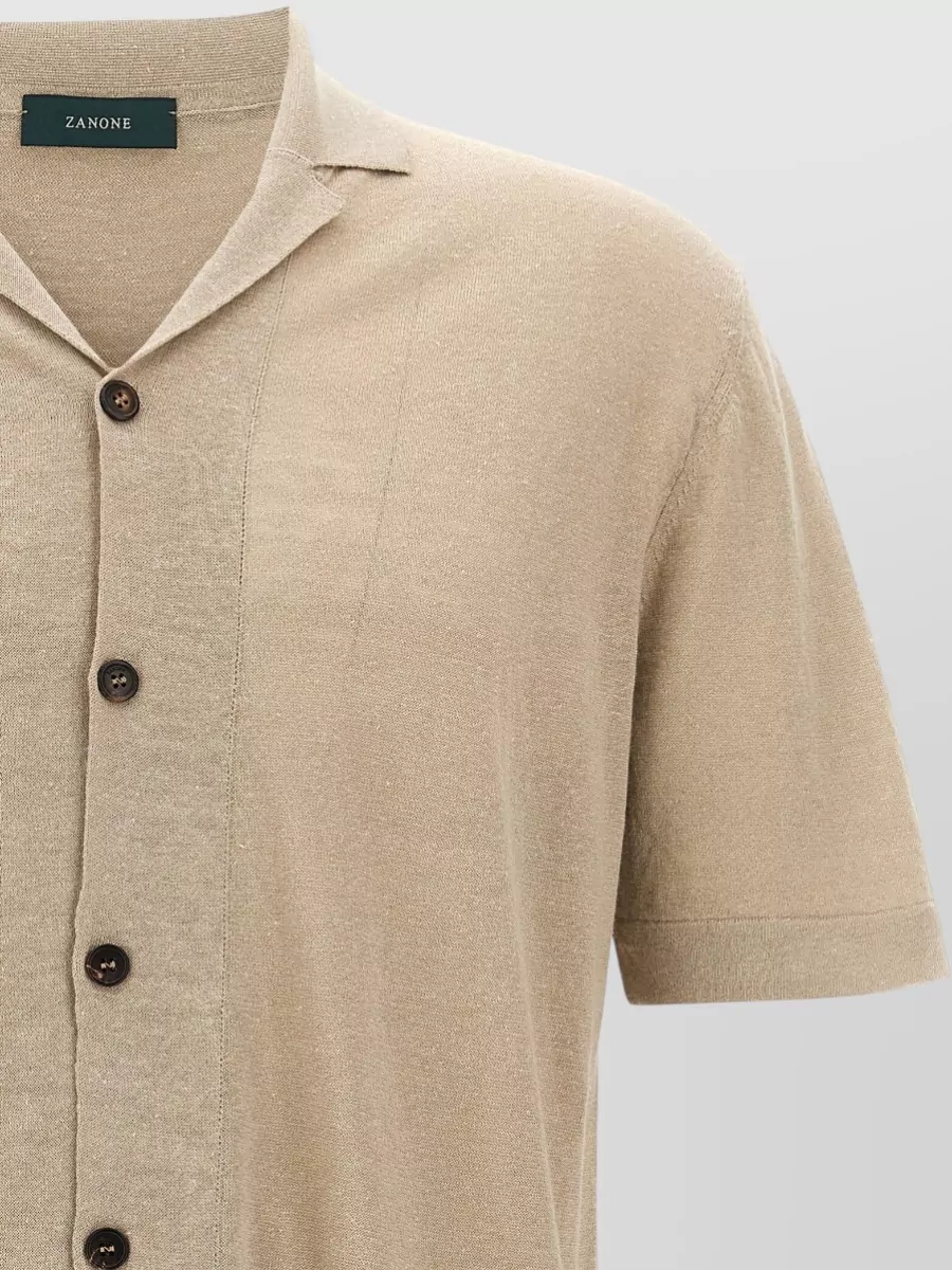 Zanone Linen Cotton Short-Sleeve Shirt