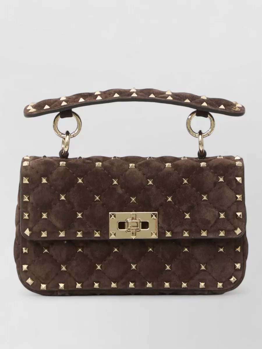 Valentino Garavani rockstud spike small leather clutch bag