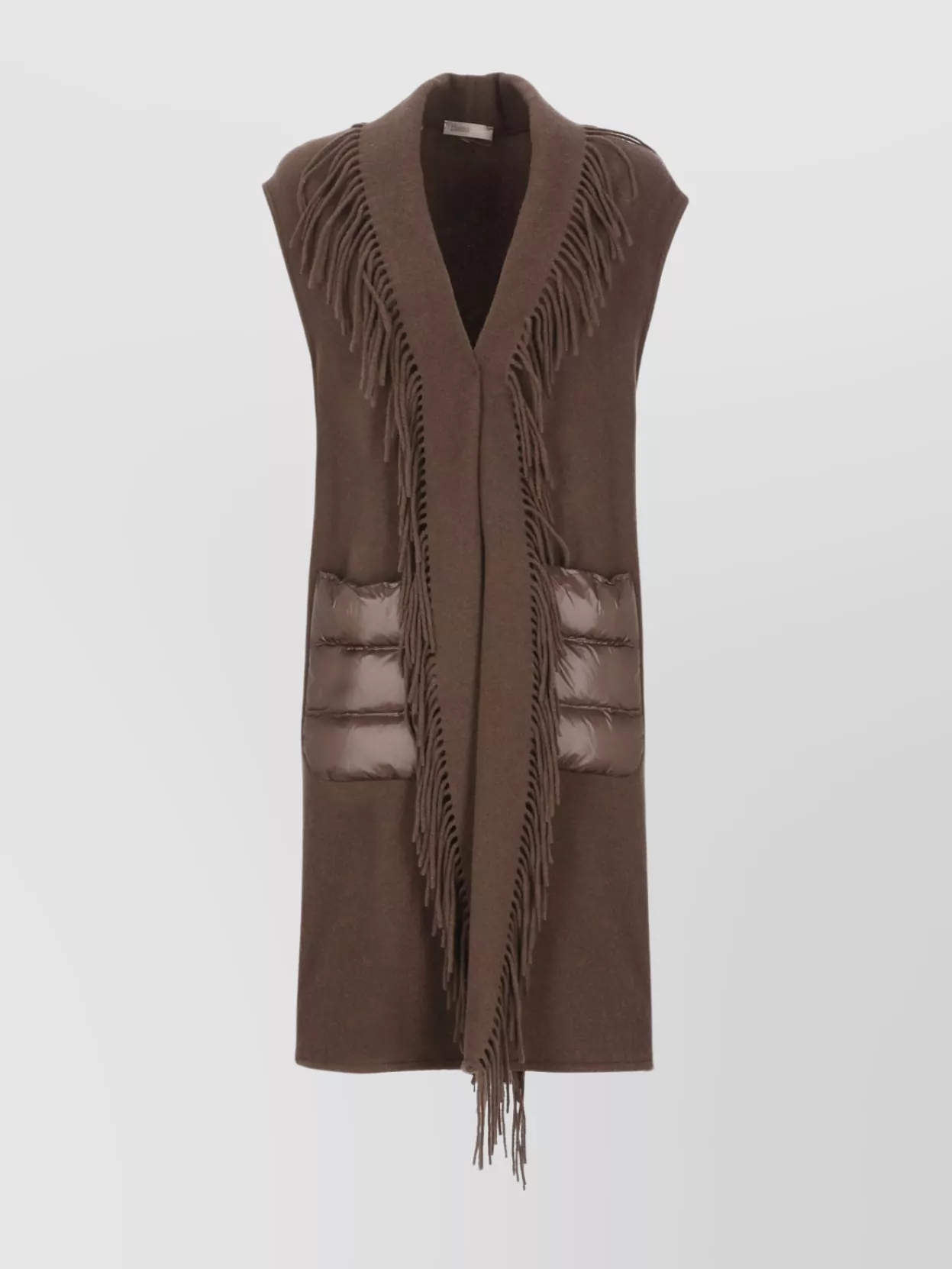 Herno Resort Waistcoat In Warmy & Nylon Ultralight In Brown