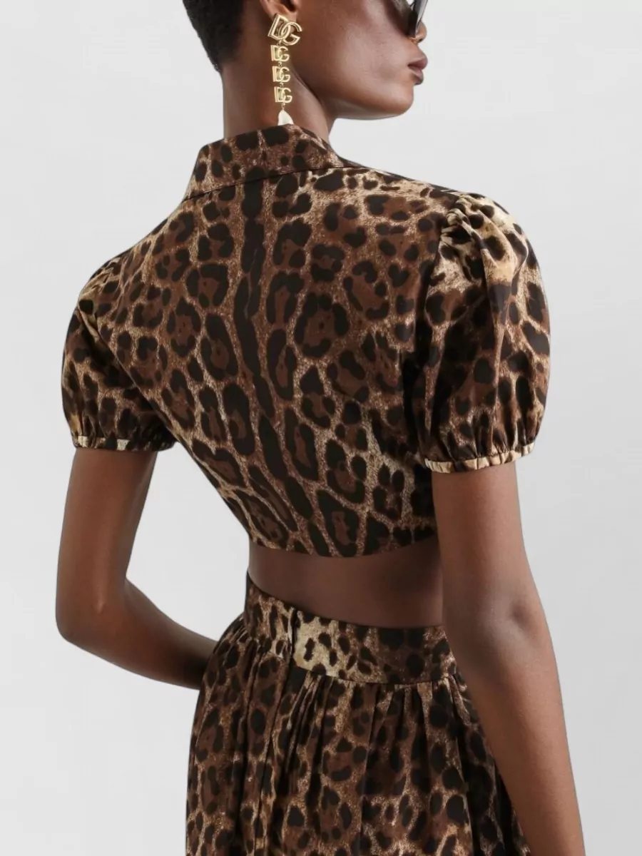 Dolce&Gabbana Cotton Leopard-Print Short-Sleeve Mini Dress