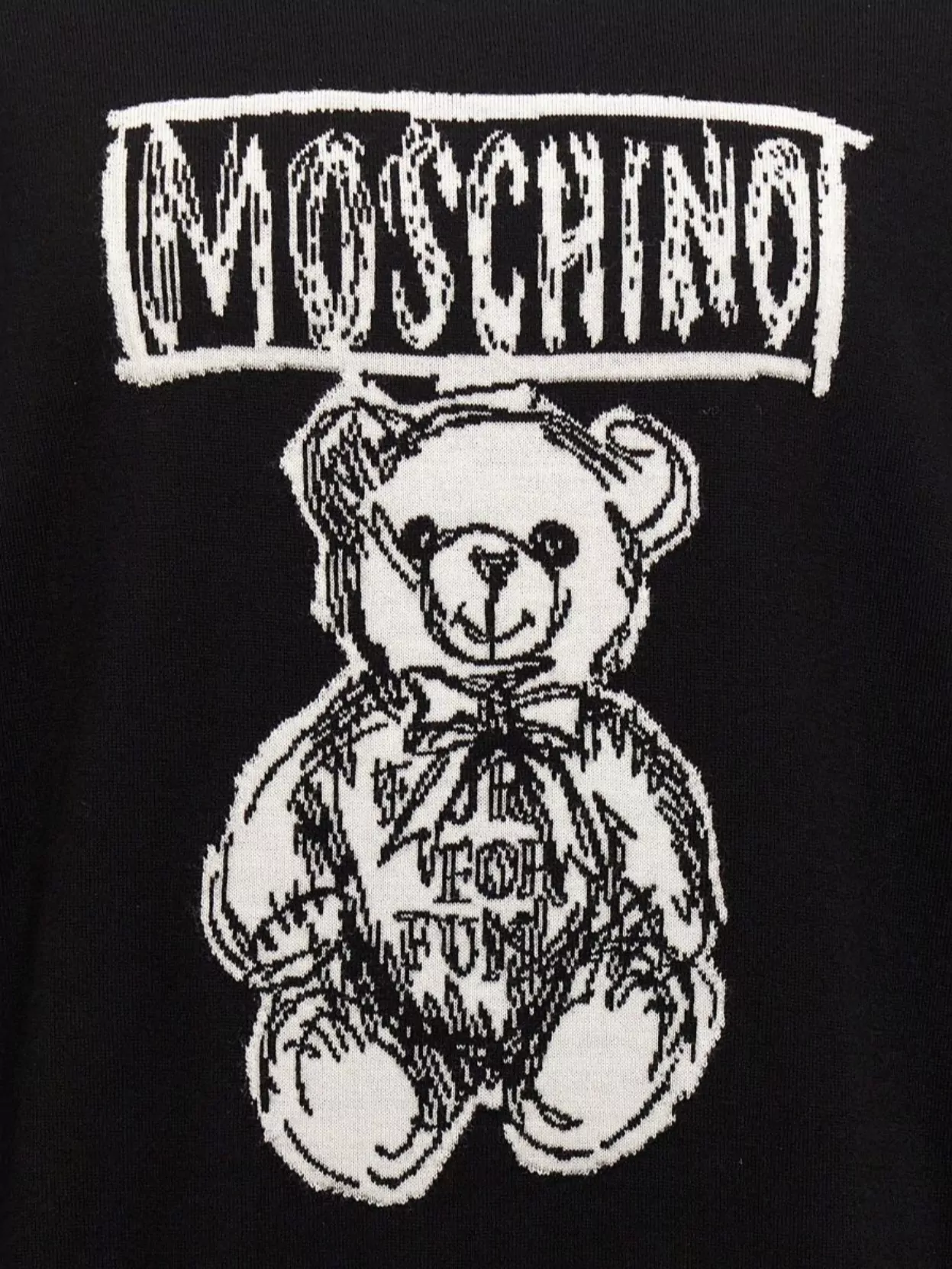 Moschino Crew Neck Logo Intarsia Sweater