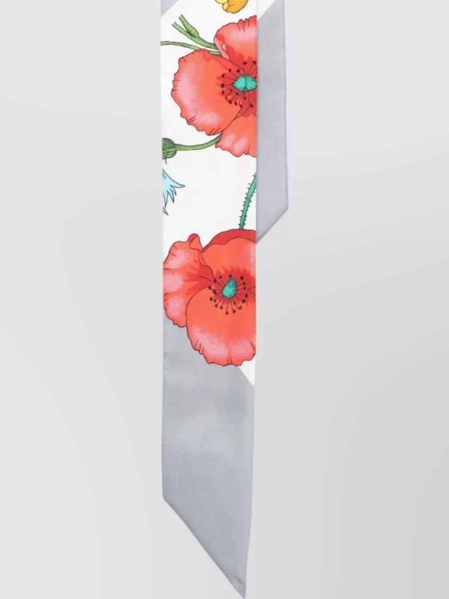 Gucci Silk Foulard Floral Pattern Lightweight Long