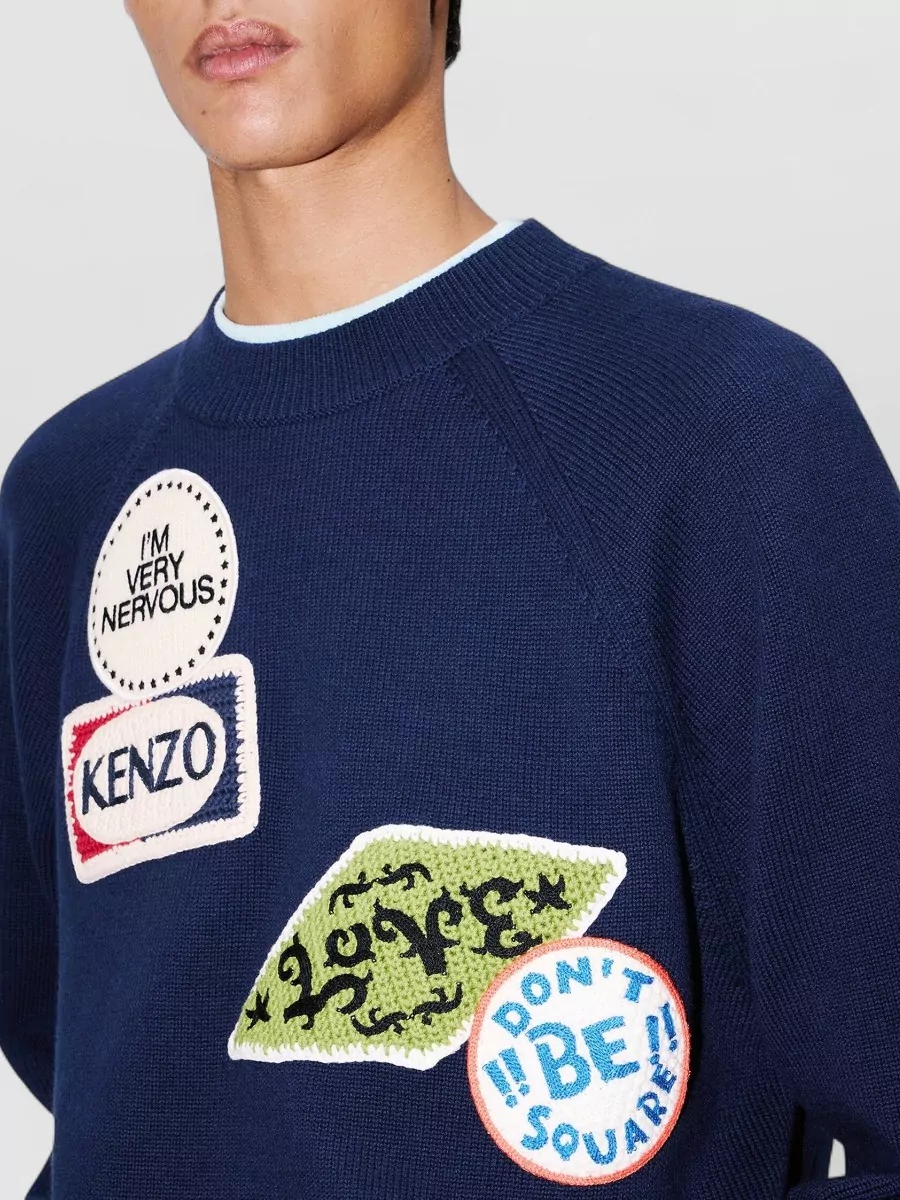 Kenzo Embroidered Wool Cotton Sweater