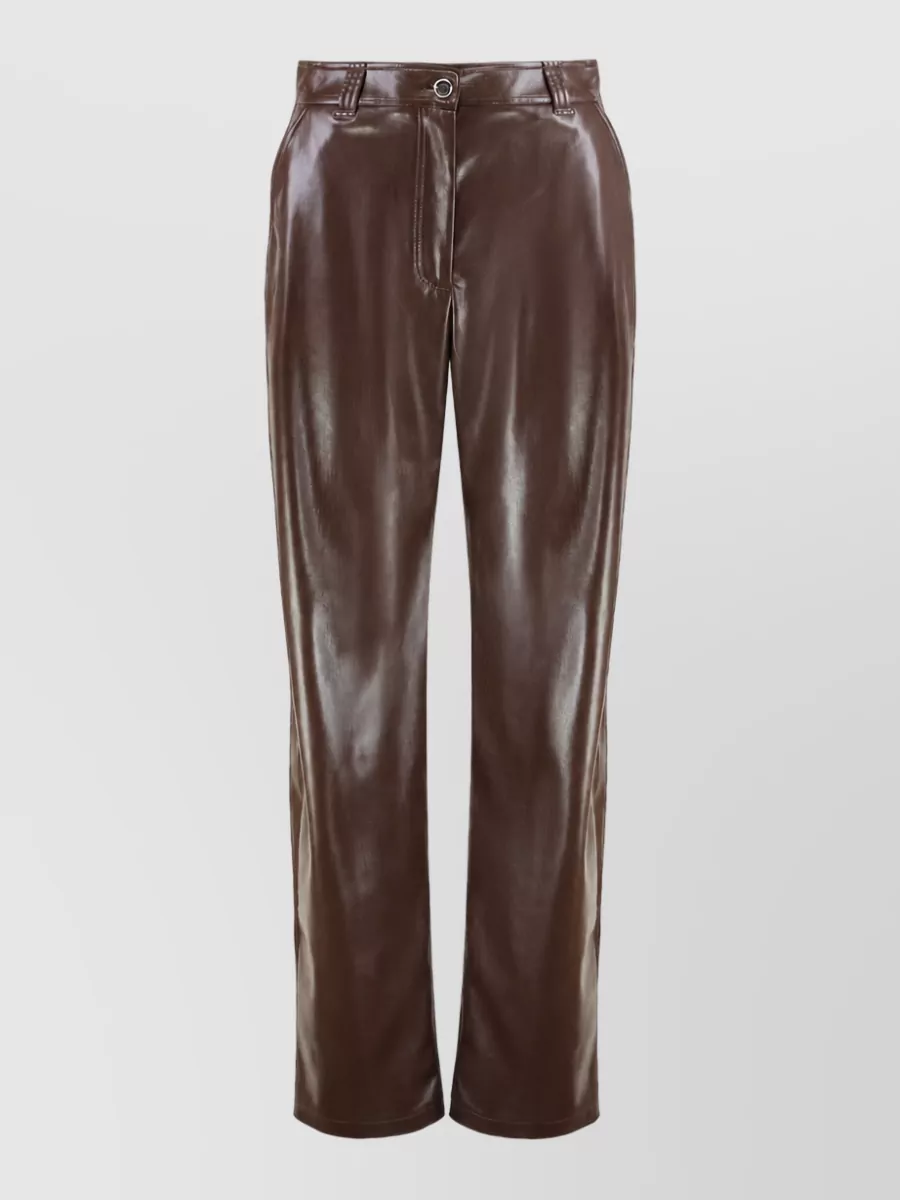 Pinko Leather balloon high-rise trousers