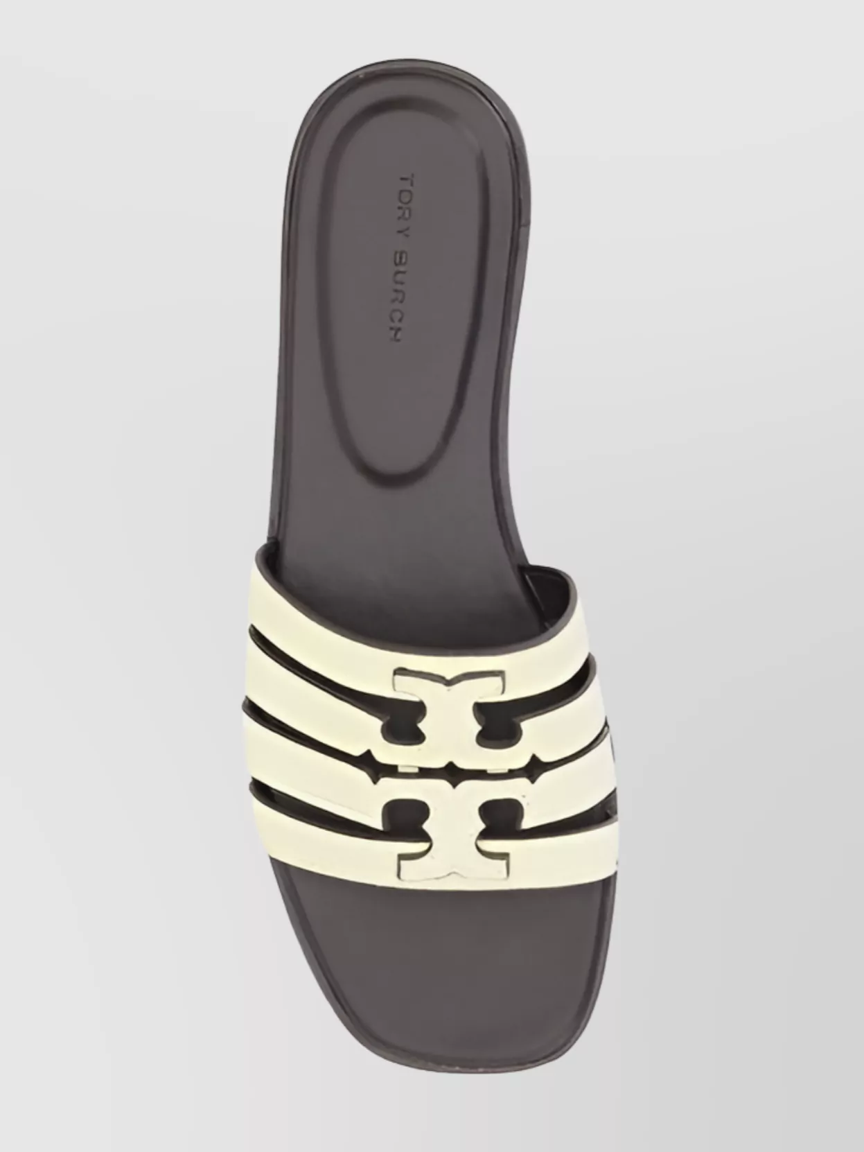 Tory Burch Ines Metallic Flat Slides In Neutral