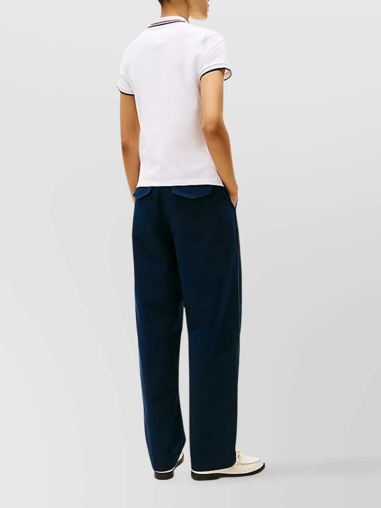 Tommy Hilfiger Slim Polo Collar Contrast Trim In White