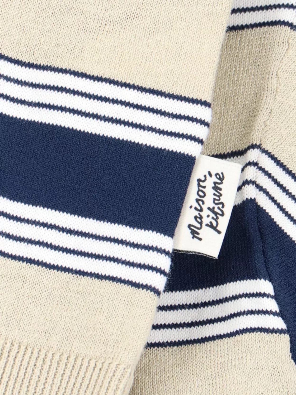 Maison Kitsuné Striped Crewneck Sweater Ribbed Finish