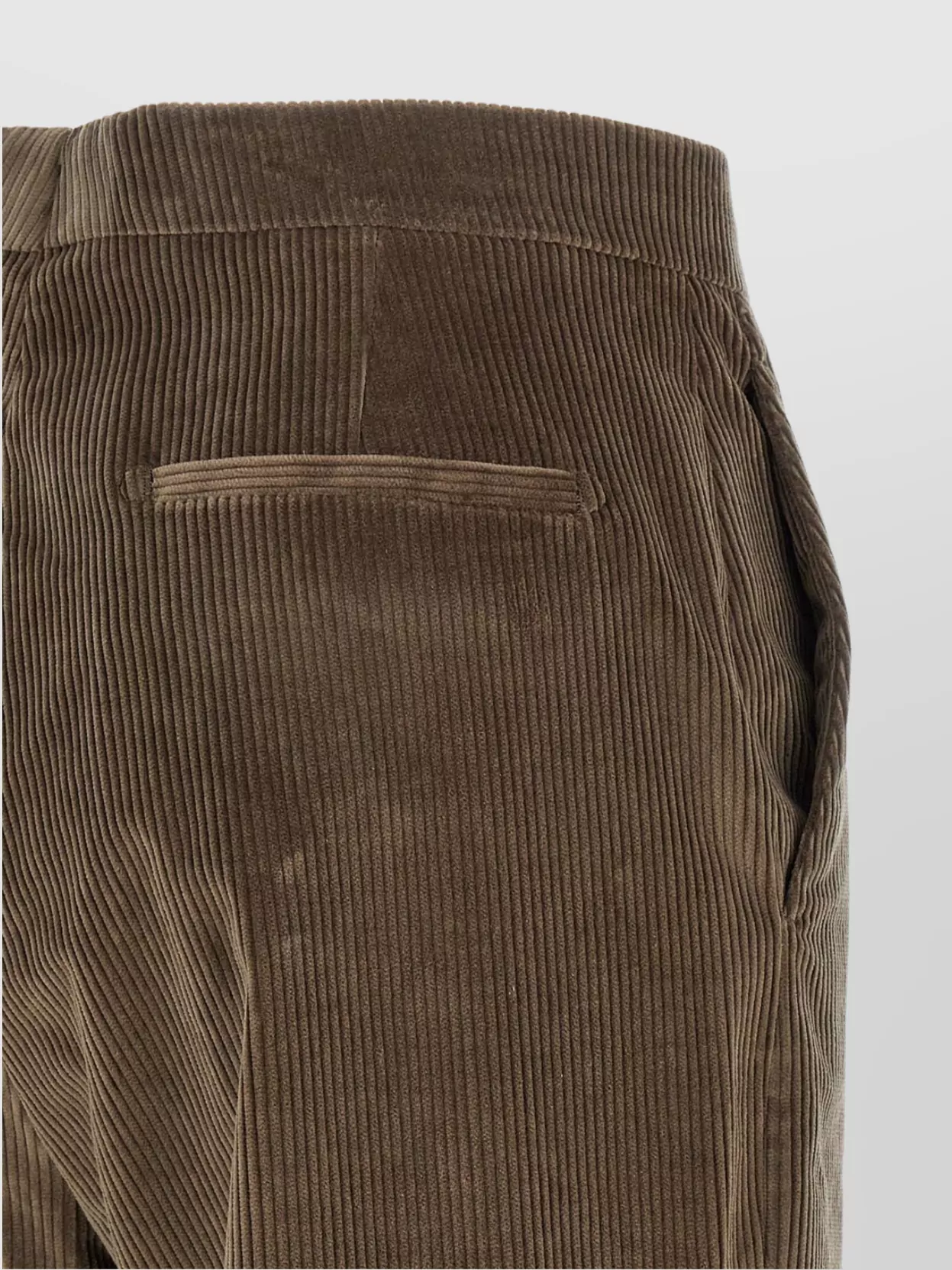 Tagliatore Wide Leg Corduroy Trousers And Pockets In Brown