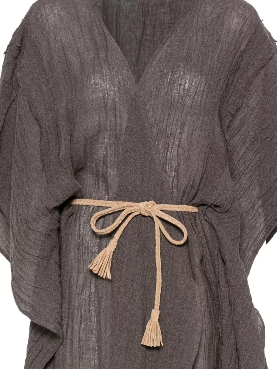 120% Lino Linen Short-Sleeve Maxi Dress