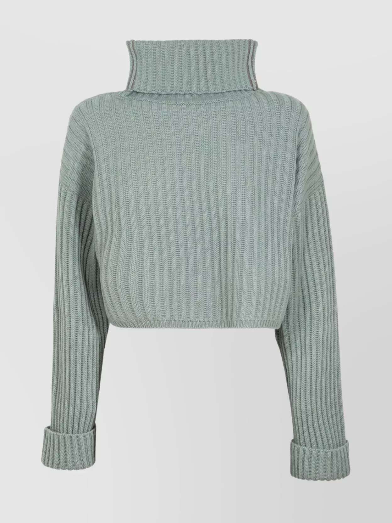 Brunello Cucinelli Cropped Knitwear Crewneck Ribbed Texture