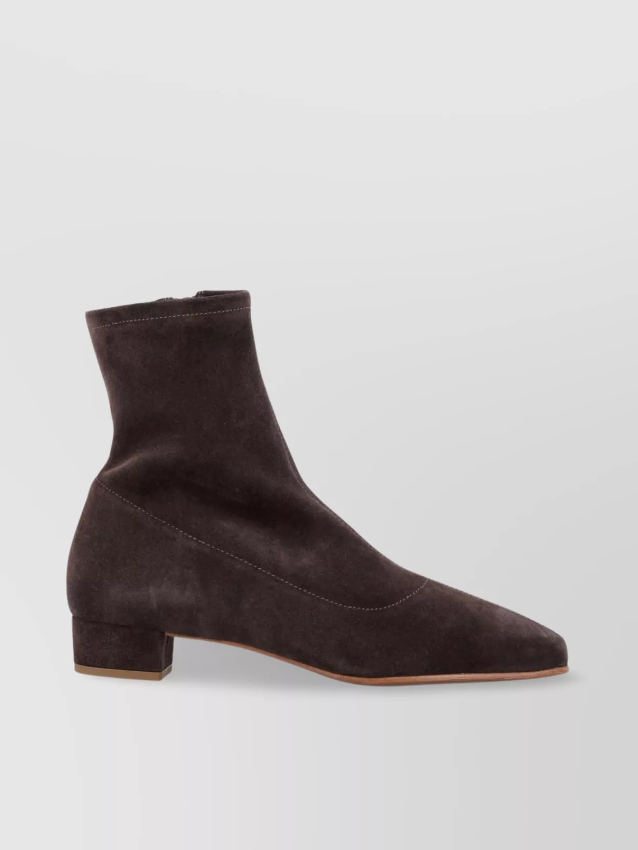 By Far Suede Block Heel Ankle Boot