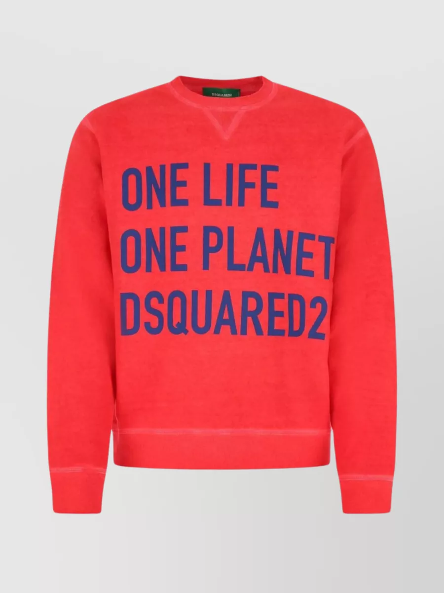 Shop Dsquared2 One Life Ribbed Crewneck Sweater In Red