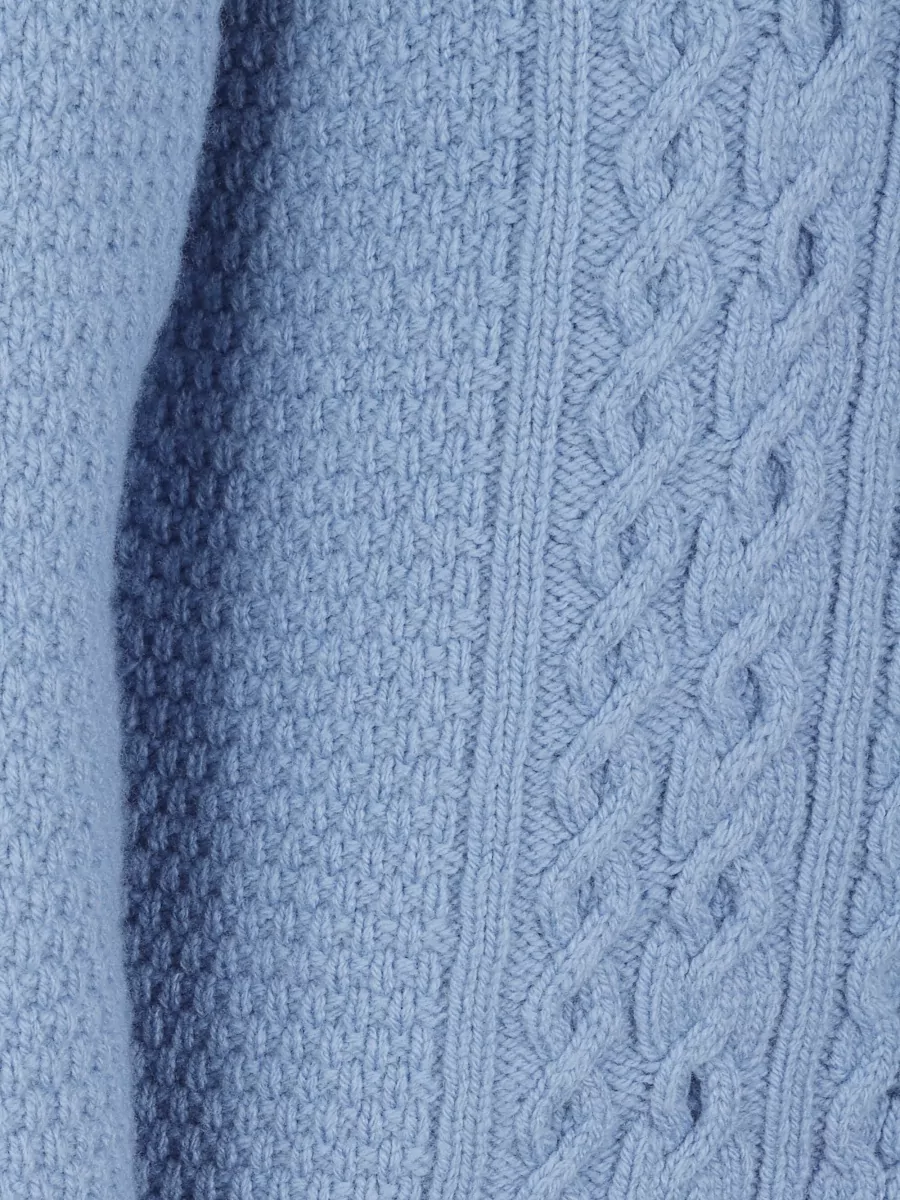 Drumohr High Neck Cable Knit Long Sleeve Sweater