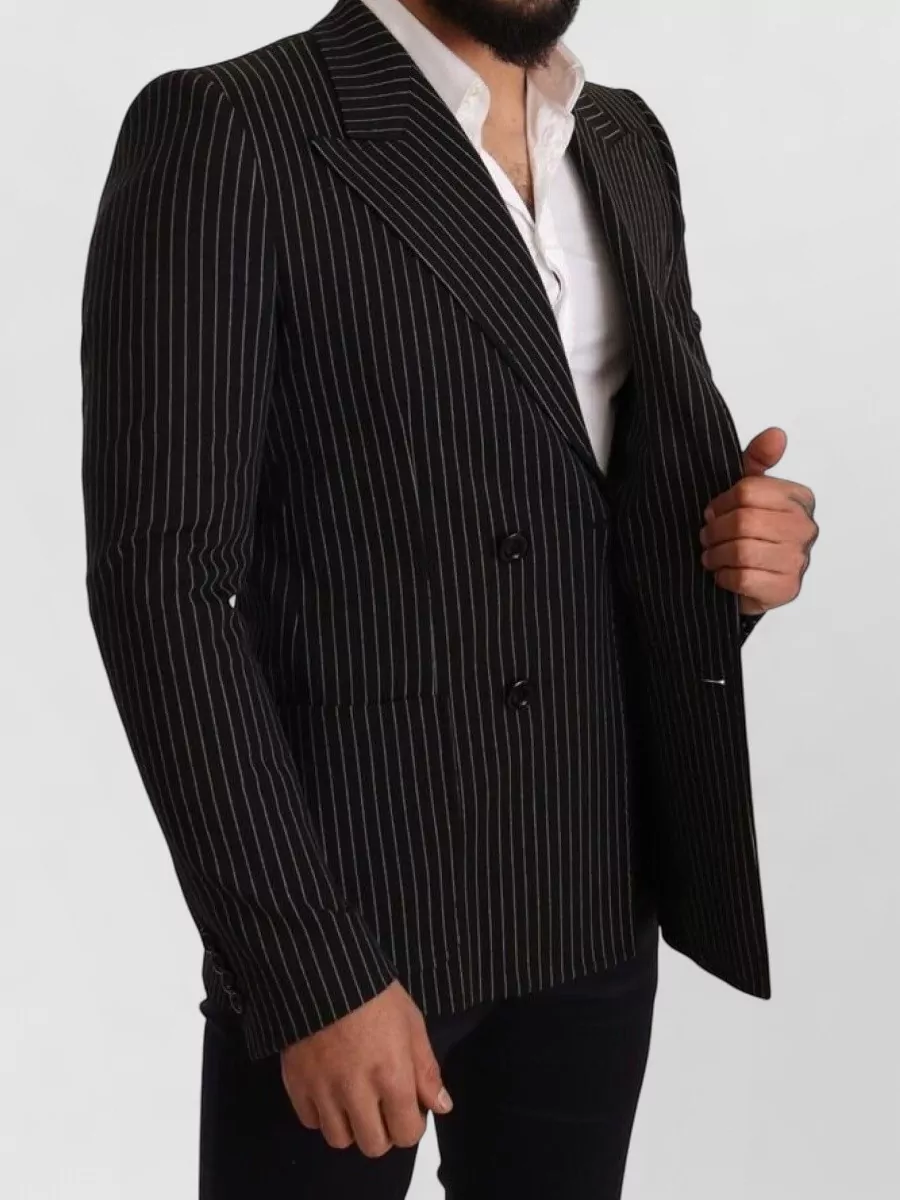 Dolce&Gabbana Wool Striped Slim-Fit Double-Breasted Blazer