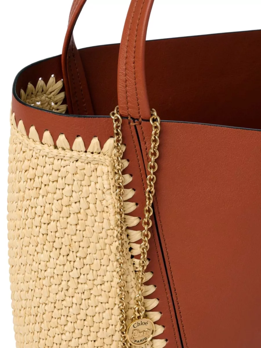 Chloé Chloé Spin Raffia And Leather Shoulder Bag