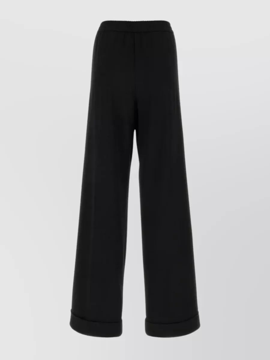 Shop Dolce & Gabbana Wide-leg Wool Pajama Trousers In Black
