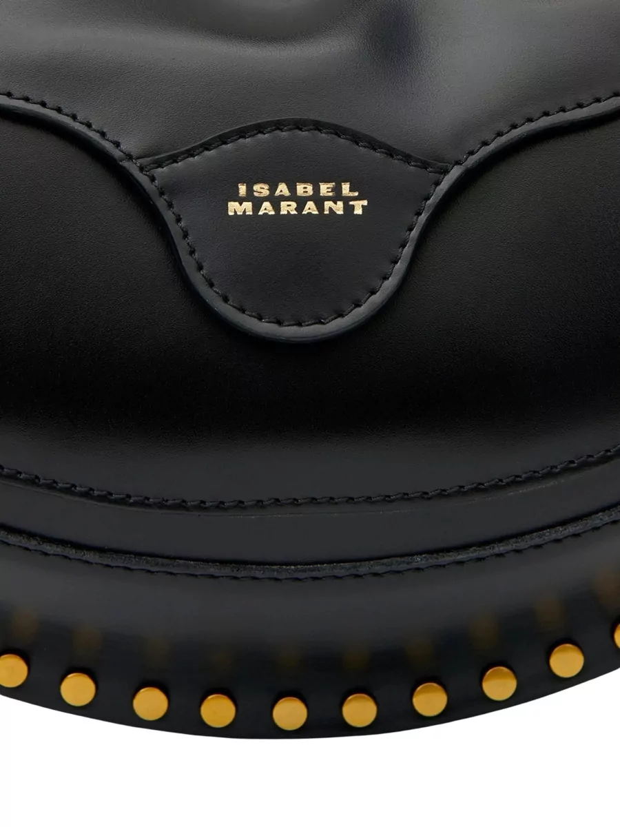 Isabel Marant Oskan Moon Calf Leather Studded Shoulder Bag