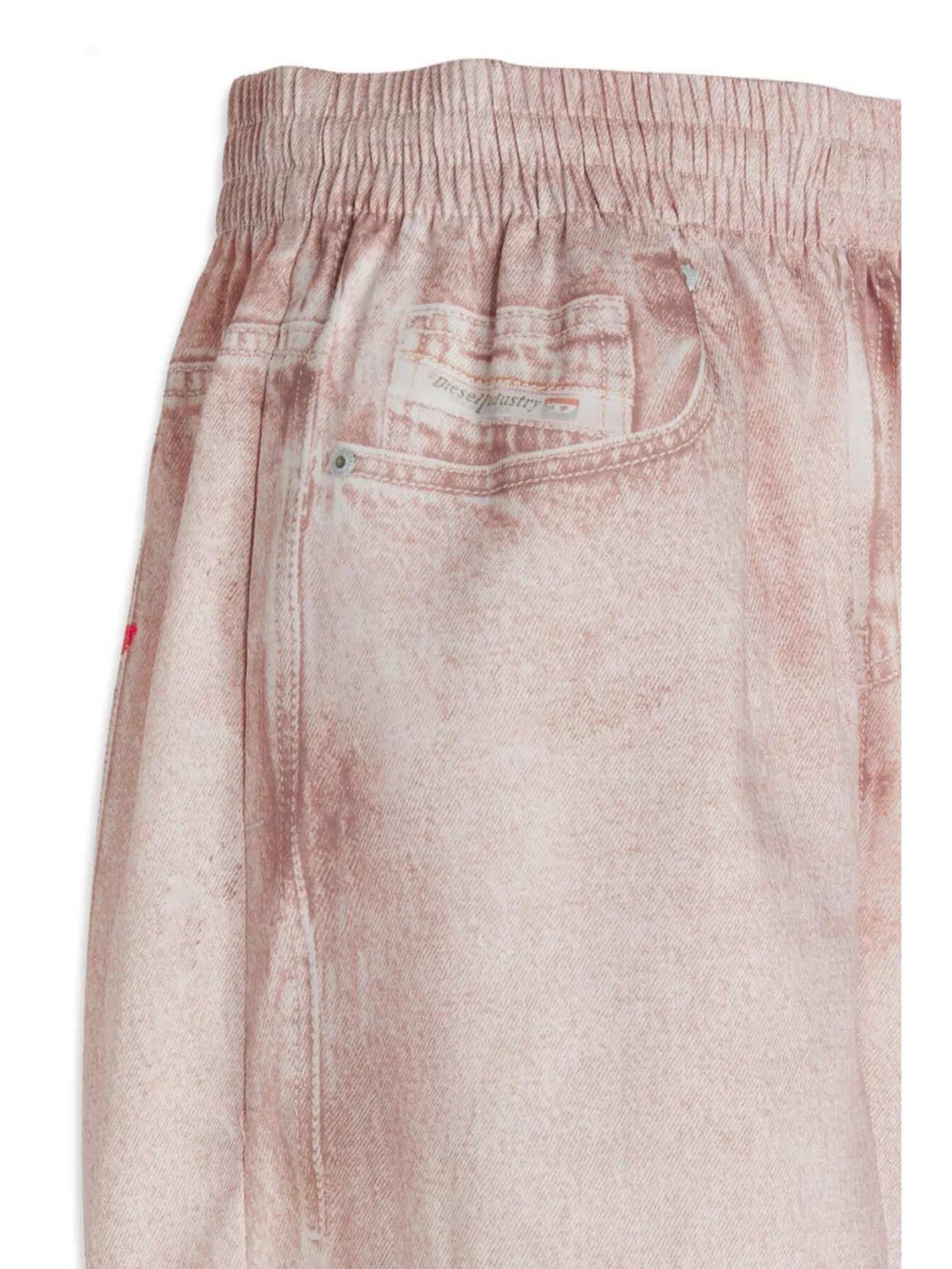 Diesel Denim Texture Elastic Waistband Shorts