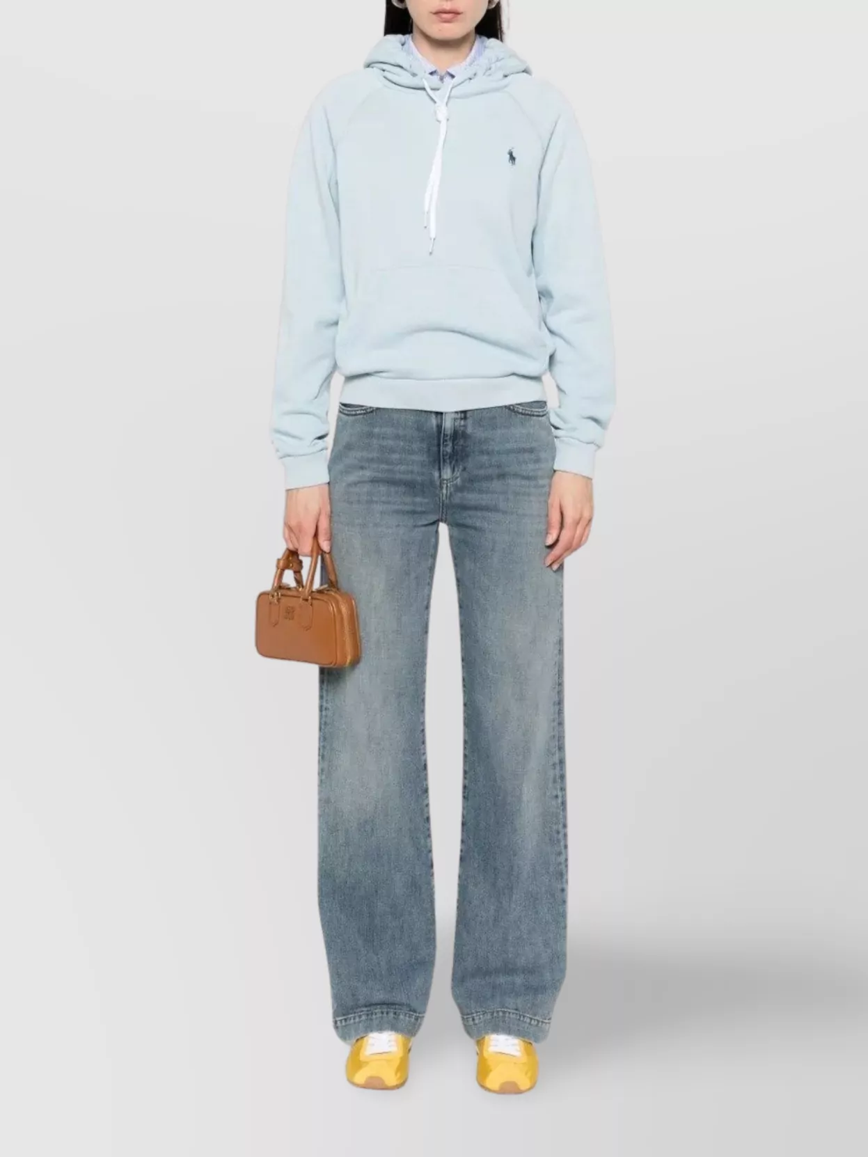 Shop Polo Ralph Lauren Hooded Cotton Blend Top