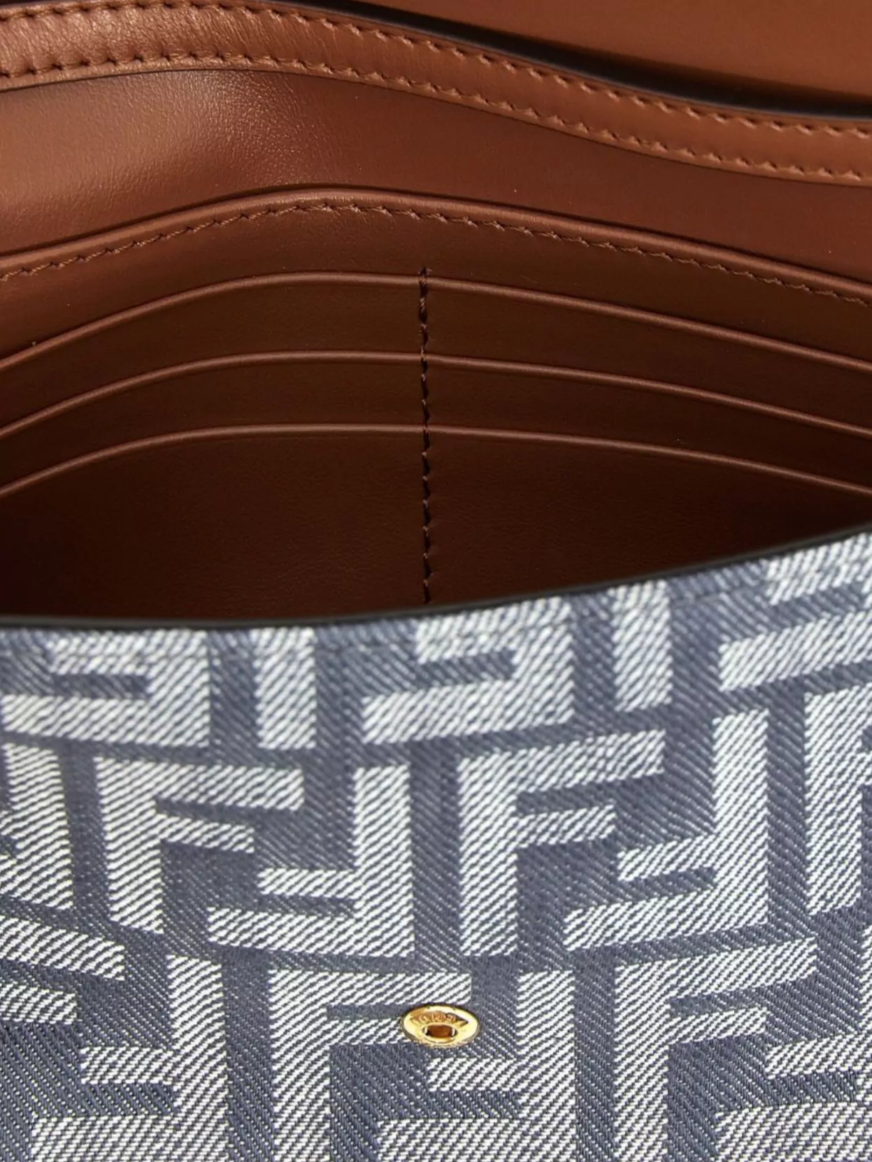Fendi Chain Wallet 'Baguette' Monogram Strap Hardware