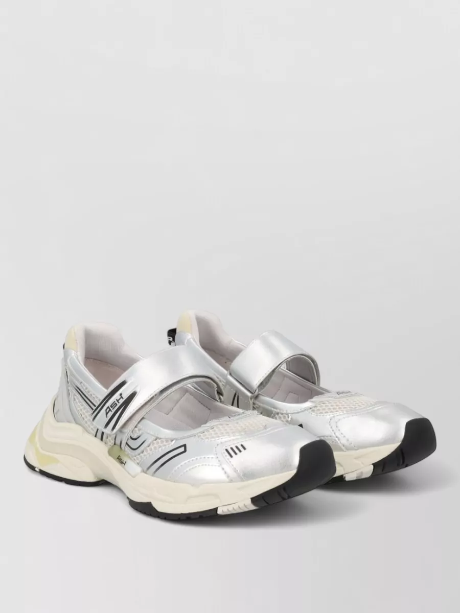 Ash Metallic Low-Top Sneakers