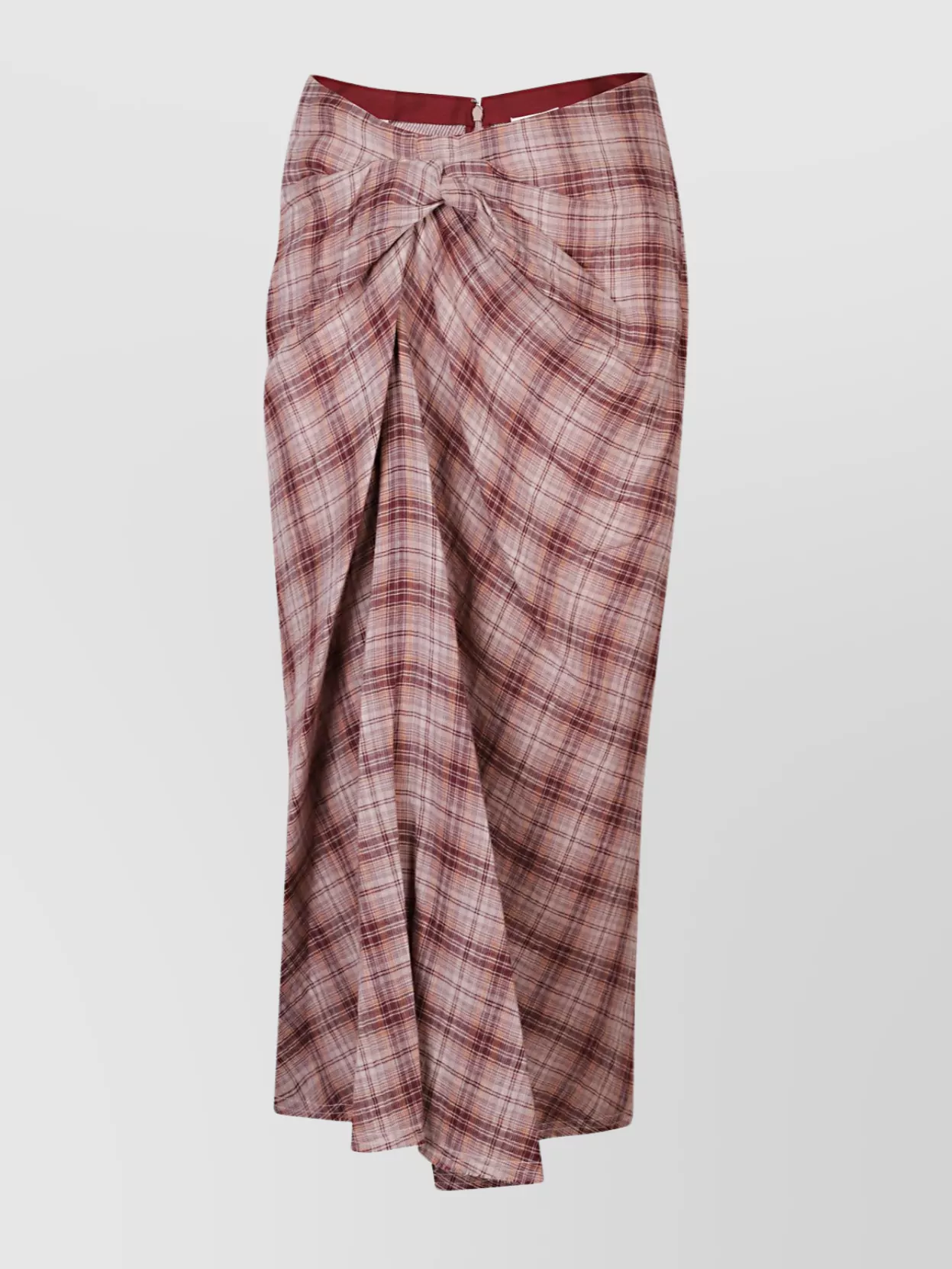 Isabel Marant Étoile Asymmetrical Plaid Midi Skirt With Knot Detail In Multi